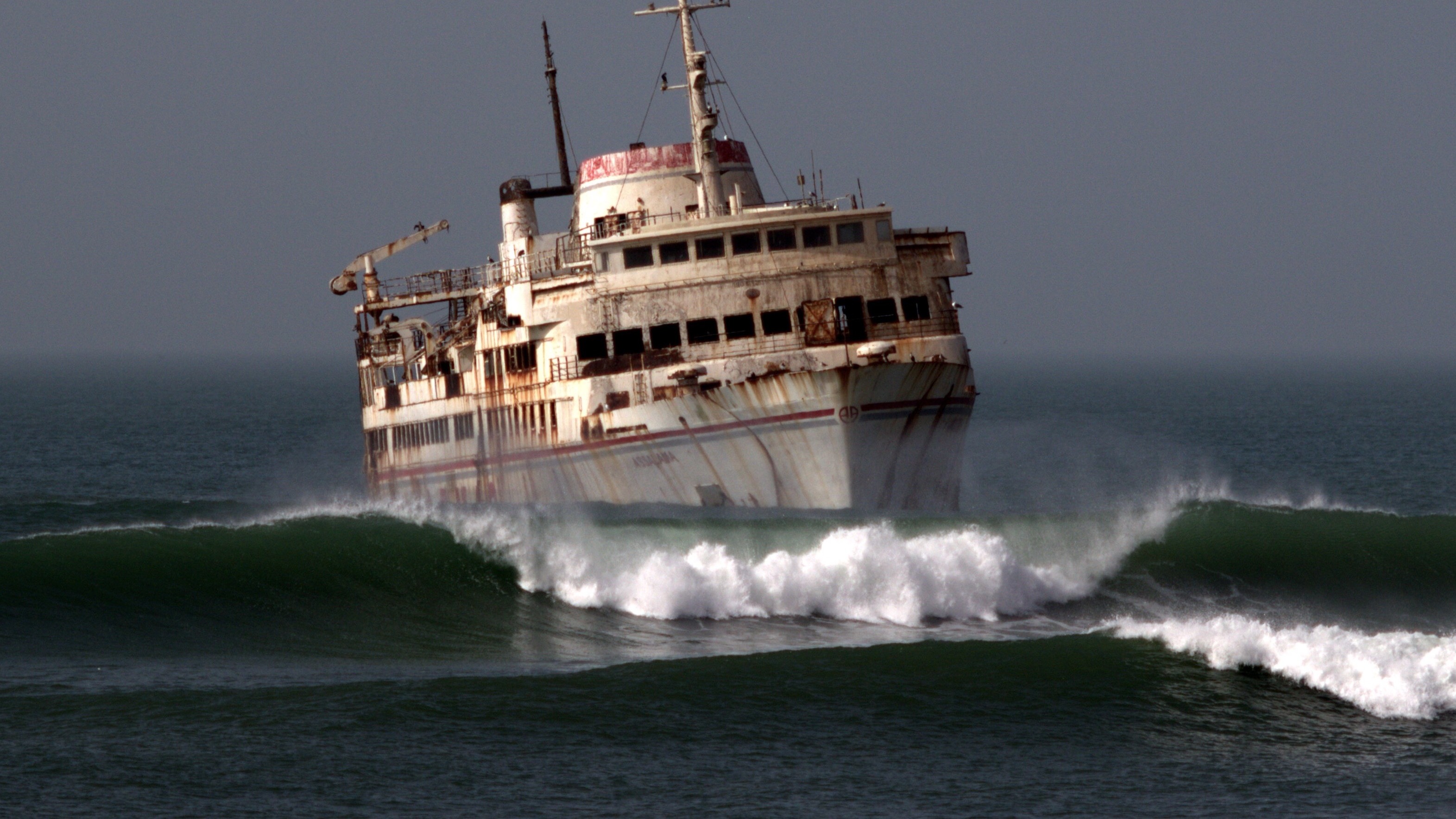 Shipwreck in the Sahara desert south of Morocco. A great palce to surf when the surf is on!